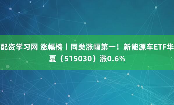配资学习网 涨幅榜丨同类涨幅第一！新能源车ETF华夏（515030）涨0.6%